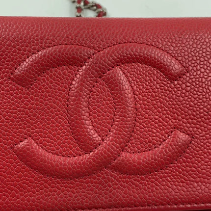 Sold Chanel Wallet on Chain WOC Double CC Red Caviar Leather