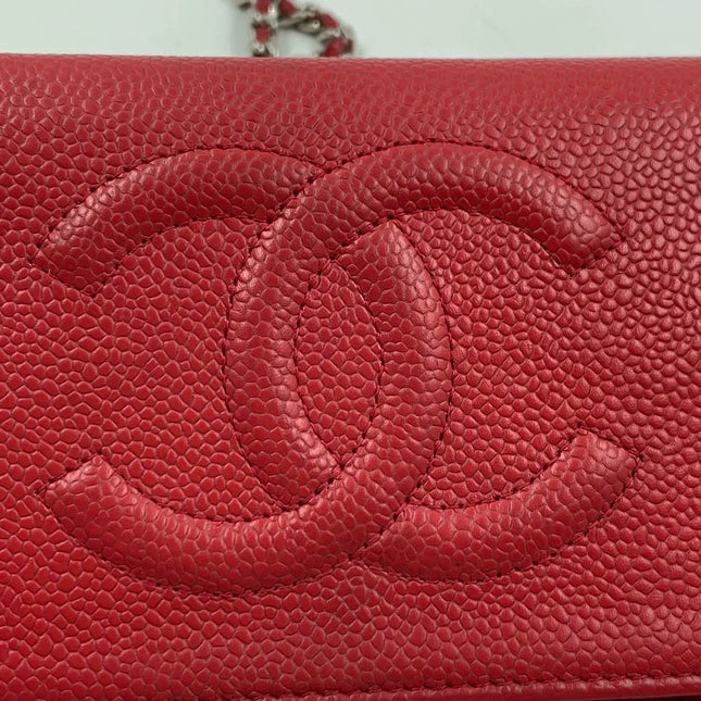 Sold Chanel Wallet on Chain WOC Double CC Red Caviar Leather