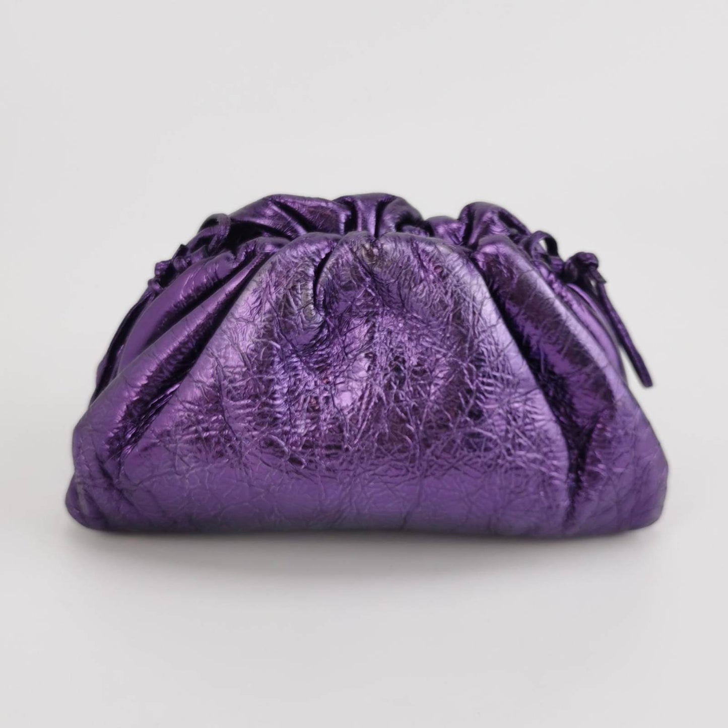 Bottega Veneta Pouch Mini Metallic Purple Leather