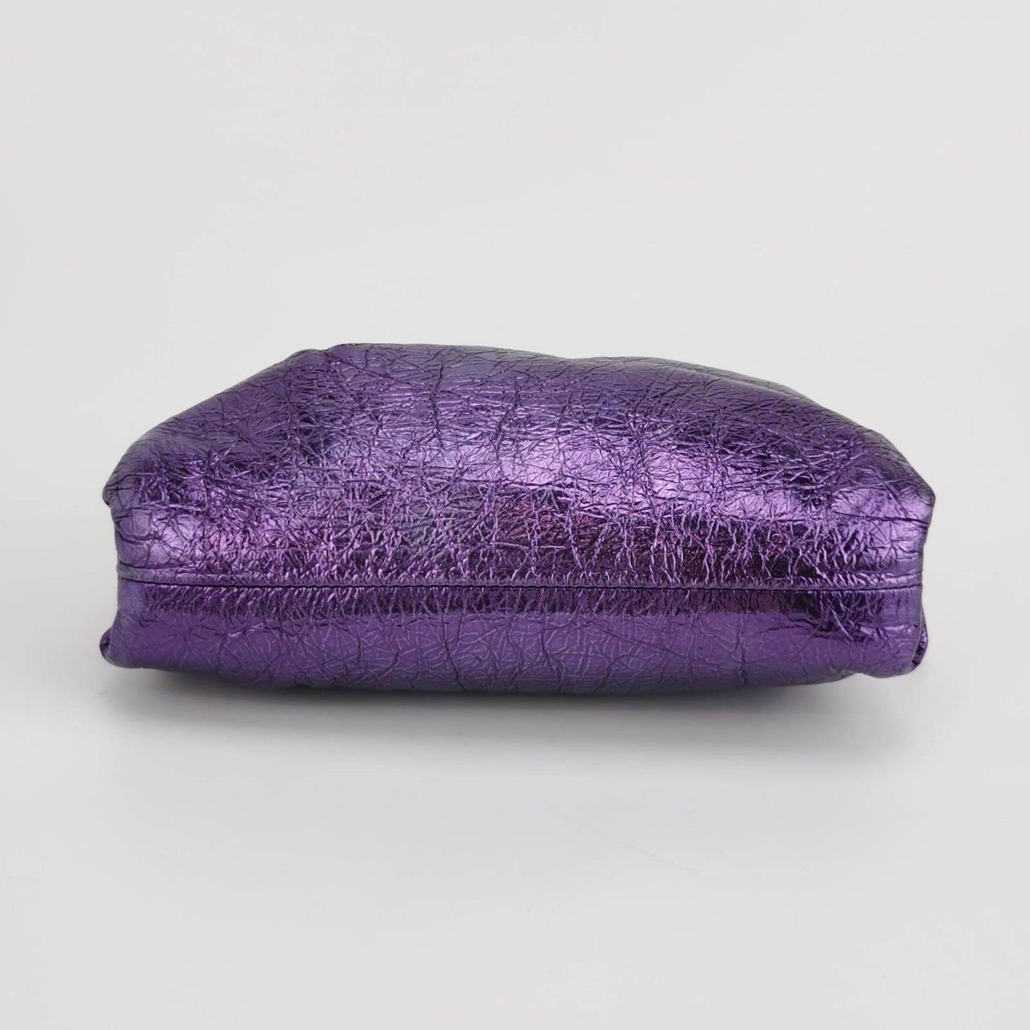 Bottega Veneta Pouch Mini Metallic Purple Leather