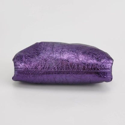 Bottega Veneta Pouch Mini Metallic Purple Leather