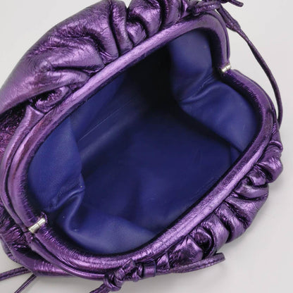 Bottega Veneta Pouch Mini Metallic Purple Leather