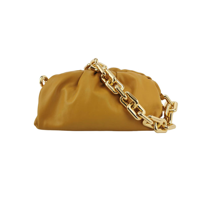 Bottega Veneta Chain Pouch Calfskin Leather Caramel Brown Large-Luxbags