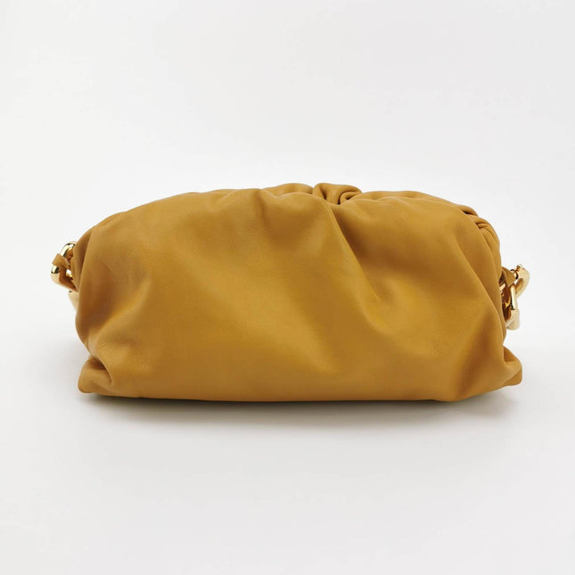 Sold Bottega Veneta Chain Pouch Calfskin Leather Caramel Brown Large