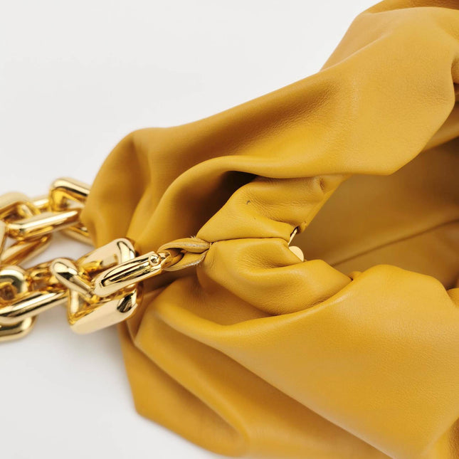 Sold Bottega Veneta Chain Pouch Calfskin Leather Caramel Brown Large