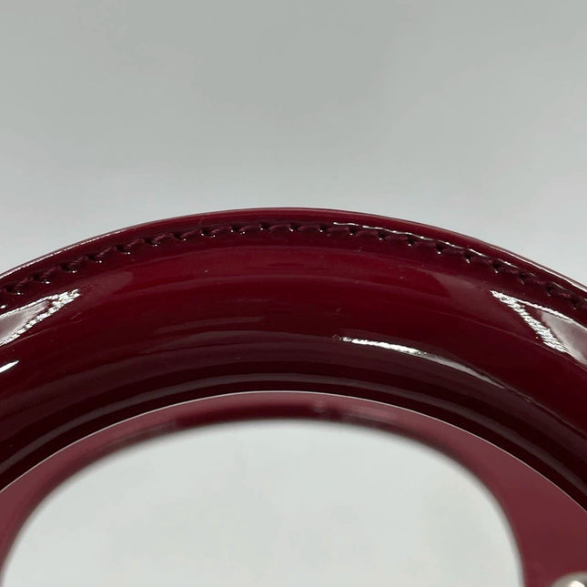 Sold Lady Dior Medium Burgundy Patent Leather Handbag Silver Hardware