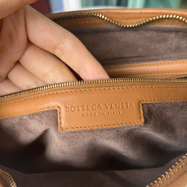 Sold Bottega Veneta Intrecciato Camel Nappa Leather Handbag