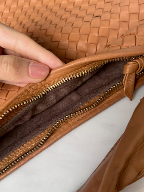 Sold Bottega Veneta Intrecciato Camel Nappa Leather Handbag
