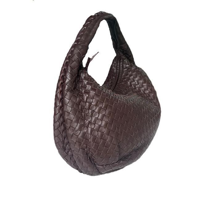 Sold Bottega Veneta Brown Belly Hobo Intrecciato Nappa Leather Handbag