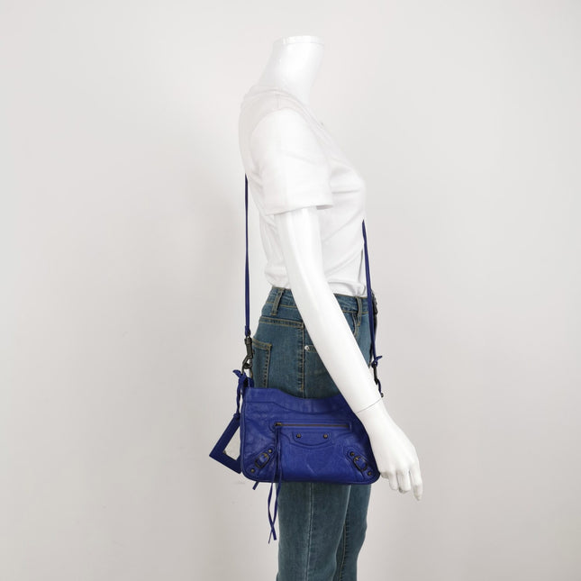 Sold Balenciaga City Mini Blue Leather Crossbody bag
