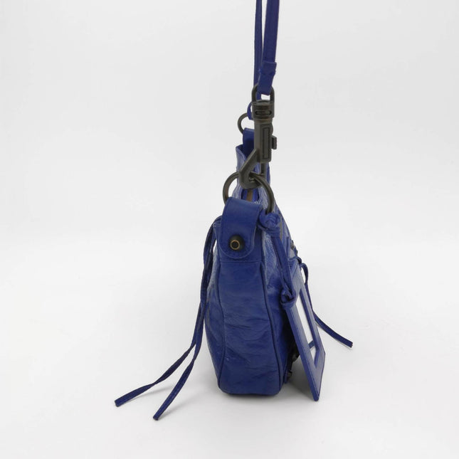 Sold Balenciaga City Mini Blue Leather Crossbody bag