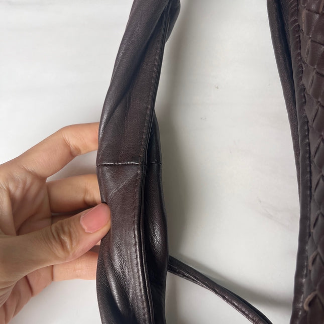 Sold Bottega Veneta Brown Belly Hobo Intrecciato Nappa Leather Handbag