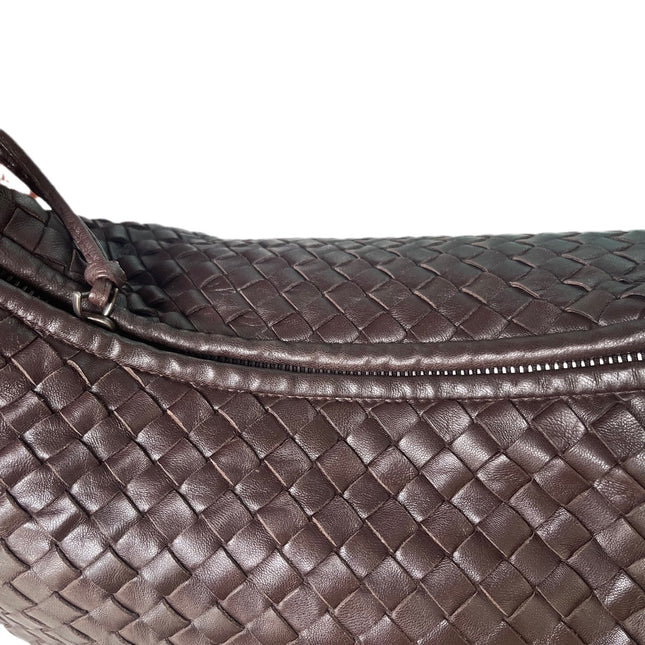 Sold Bottega Veneta Brown Belly Hobo Intrecciato Nappa Leather Handbag