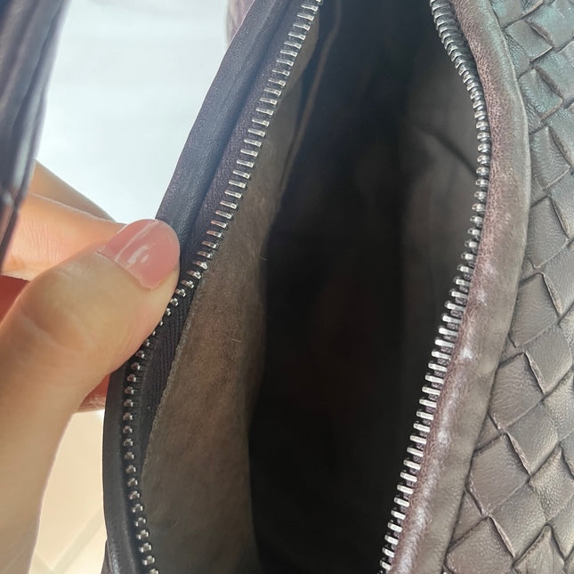 Sold Bottega Veneta Brown Belly Hobo Intrecciato Nappa Leather Handbag