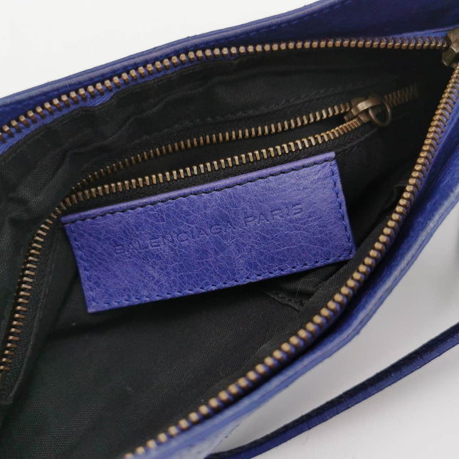 Sold Balenciaga City Mini Blue Leather Crossbody bag