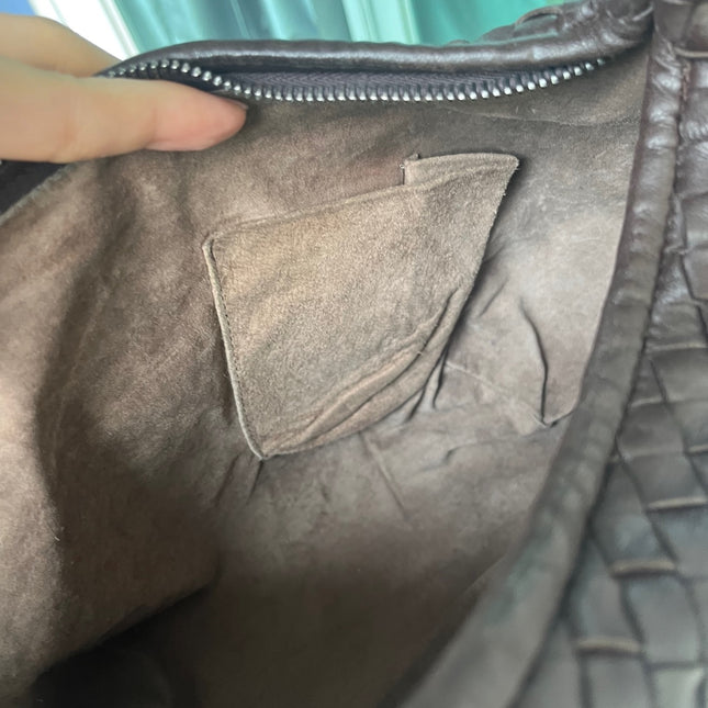 Sold Bottega Veneta Brown Belly Hobo Intrecciato Nappa Leather Handbag