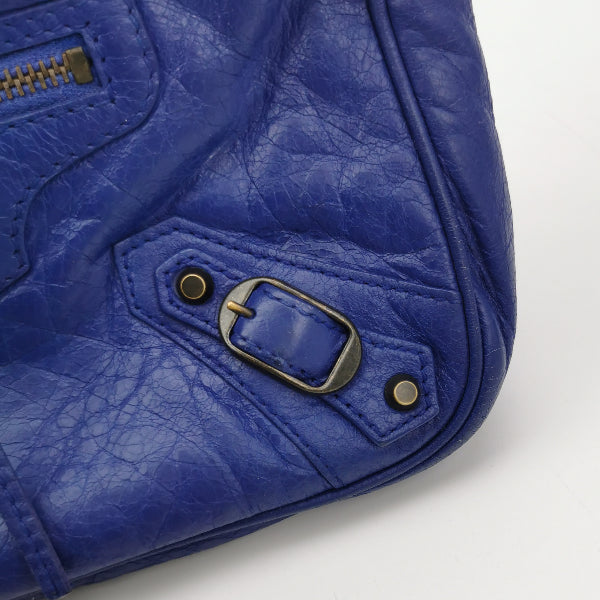 Sold Balenciaga City Mini Blue Leather Crossbody bag