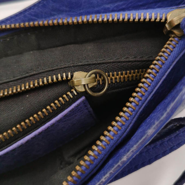 Sold Balenciaga City Mini Blue Leather Crossbody bag