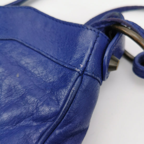 Sold Balenciaga City Mini Blue Leather Crossbody bag