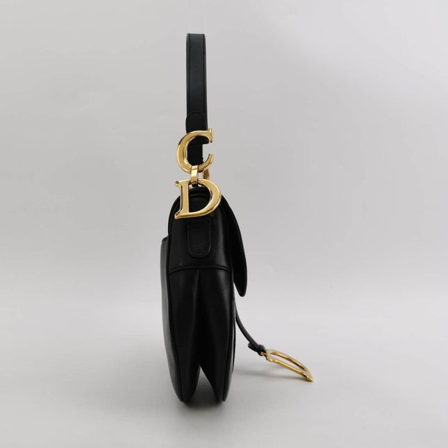 Sold Dior Saddle Medium Black Smooth Leather with Strap