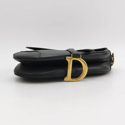 Sold Dior Saddle Medium Black Smooth Leather with Strap