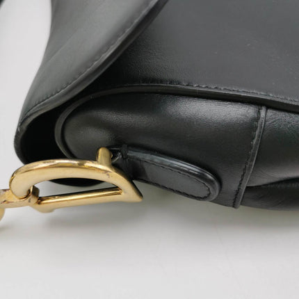 Sold Dior Saddle Medium Black Smooth Leather with Strap