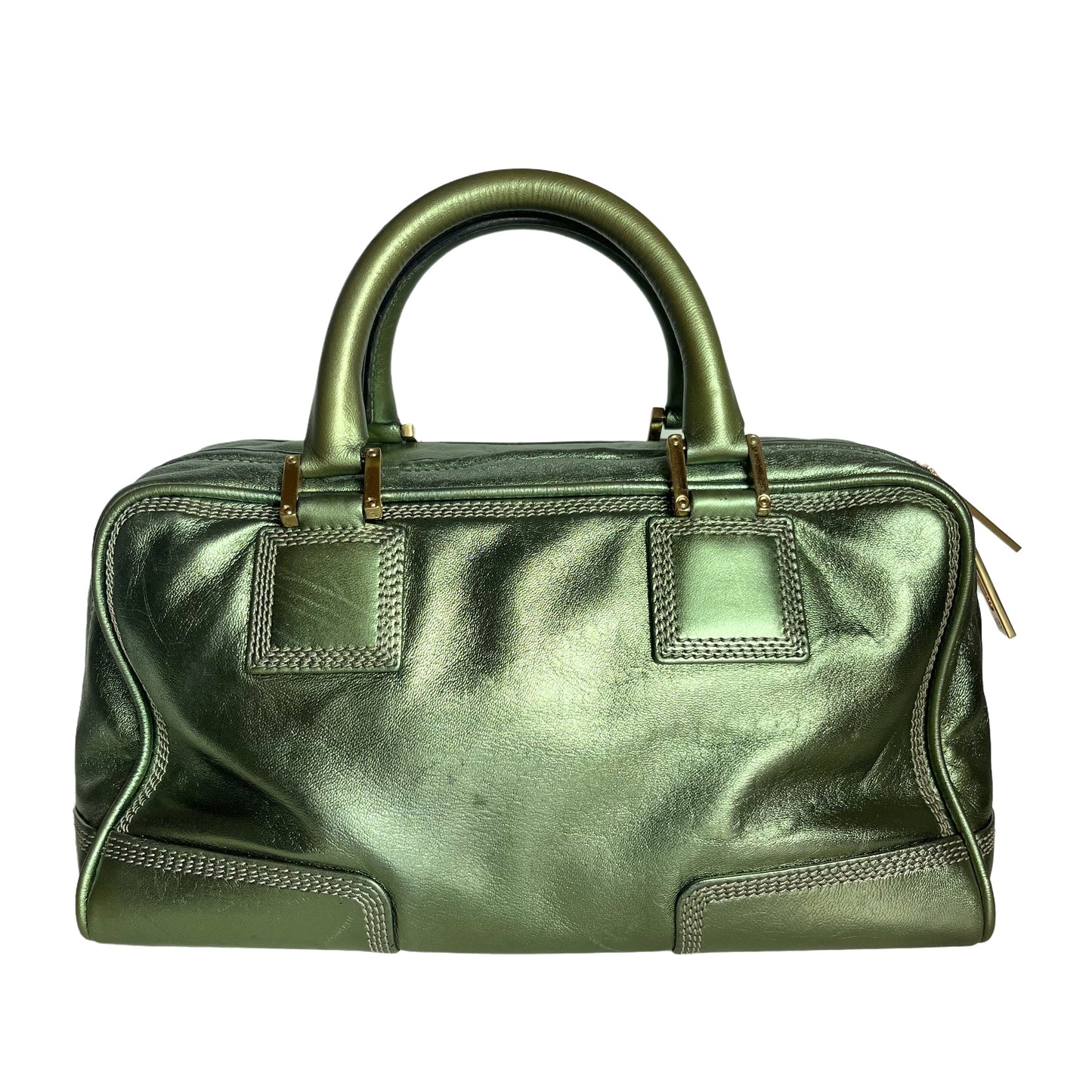 Loewe Amazona 29 Zip Around in Metallic Green Lambskin Leather