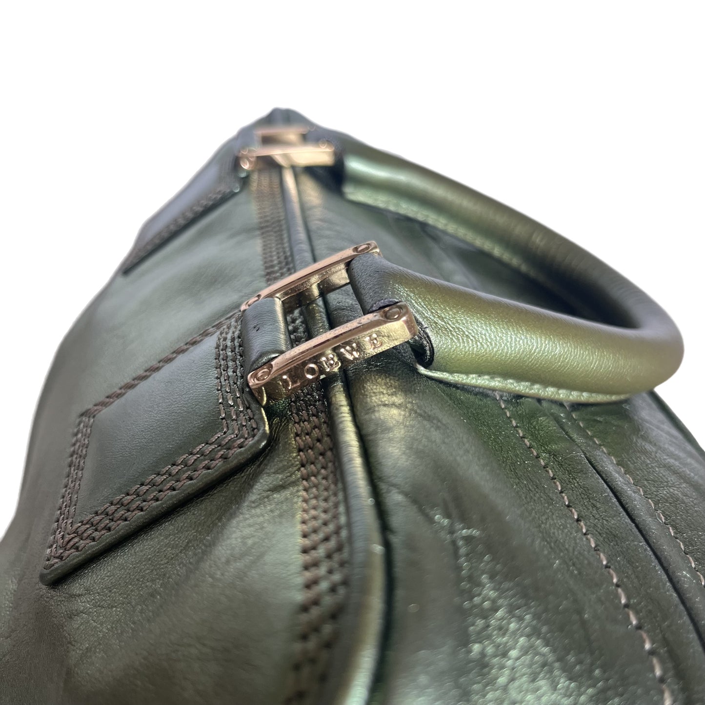 Loewe Amazona 29 Zip Around in Metallic Green Lambskin Leather