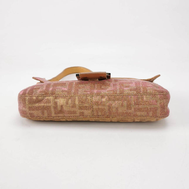 Sold Fendi Baguette Iridescent Pink Zucca Print with Crystal Buckle