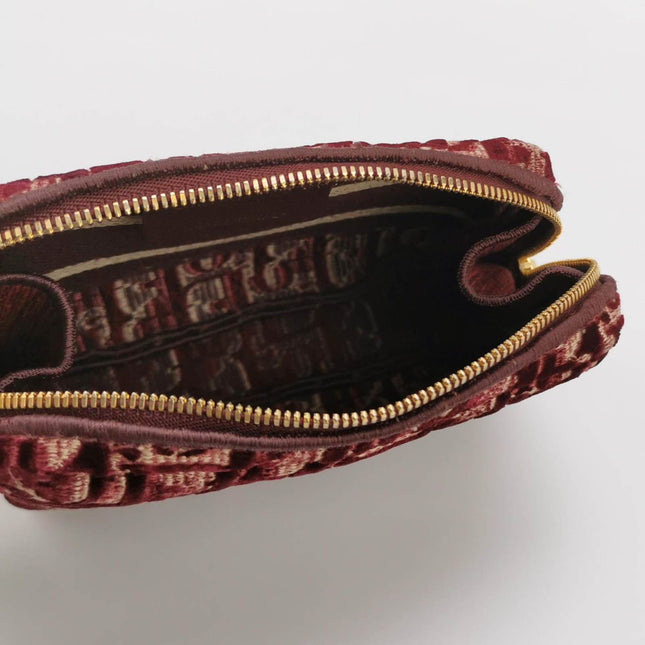 Sold Christian Dior Velvet Oblique Cosmetic Pouch Burgundy