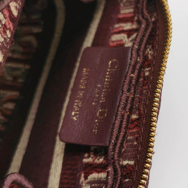Sold Christian Dior Velvet Oblique Cosmetic Pouch Burgundy