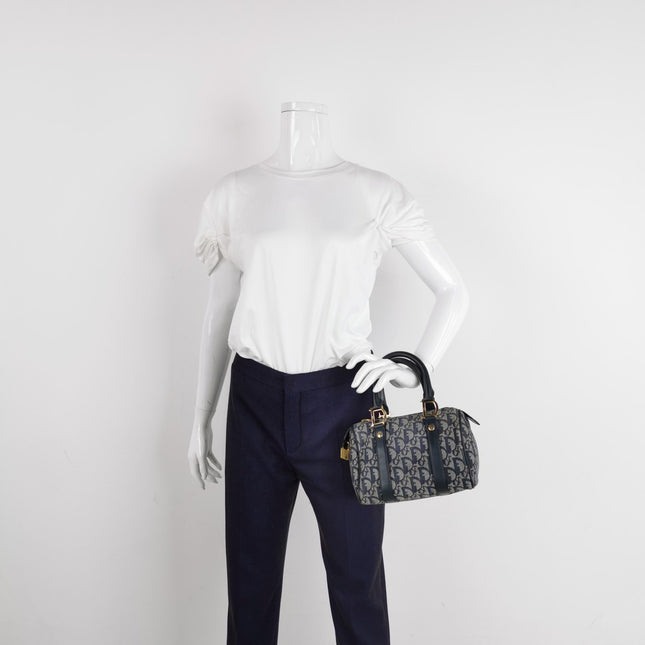 Sold Christian Dior Trotter Boston Cloth Oblique Mini Black Handbag