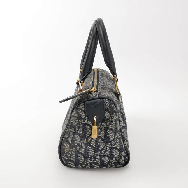 Sold Christian Dior Trotter Boston Cloth Oblique Mini Black Handbag