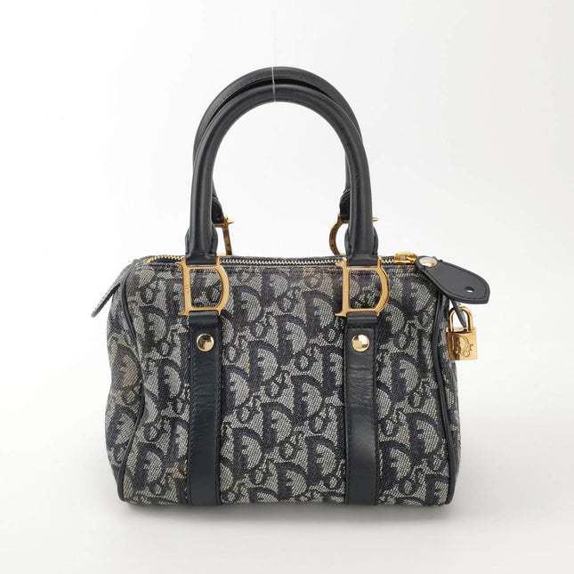 Sold Christian Dior Trotter Boston Cloth Oblique Mini Black Handbag
