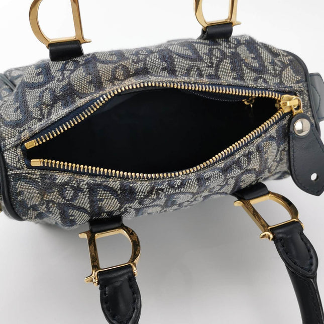 Sold Christian Dior Trotter Boston Cloth Oblique Mini Black Handbag