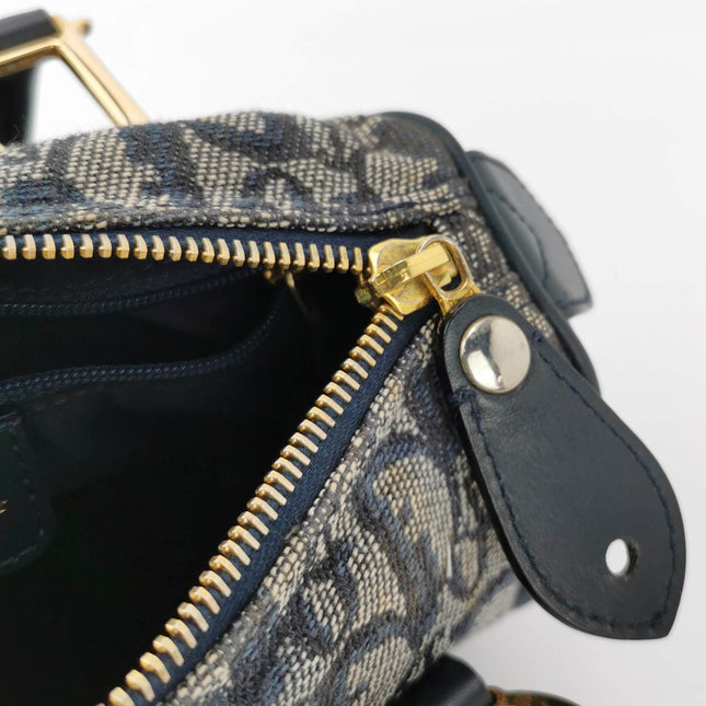 Sold Christian Dior Trotter Boston Cloth Oblique Mini Black Handbag