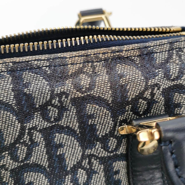 Sold Christian Dior Trotter Boston Cloth Oblique Mini Black Handbag