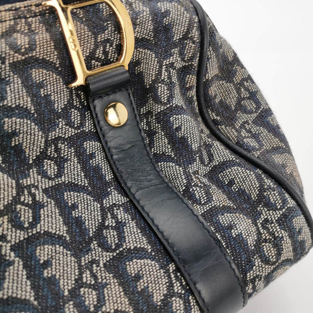 Sold Christian Dior Trotter Boston Cloth Oblique Mini Black Handbag