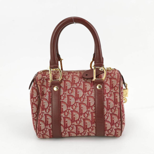 Sold Christian Dior Trotter Boston Cloth Oblique Mini Red Handbag