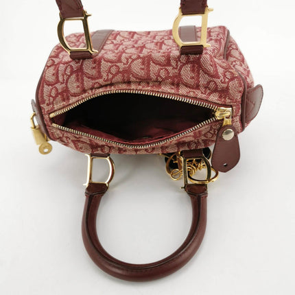 Sold Christian Dior Trotter Boston Cloth Oblique Mini Red Handbag