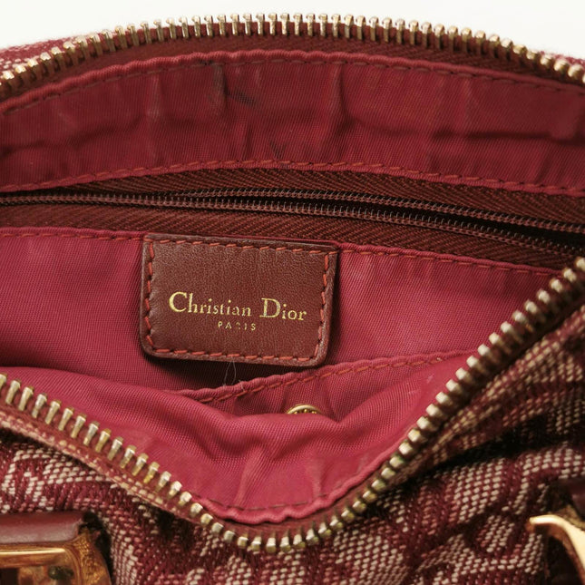 Sold Christian Dior Trotter Boston Cloth Oblique Mini Red Handbag