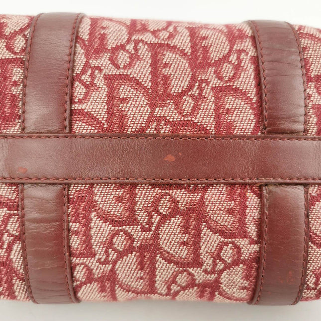 Sold Christian Dior Trotter Boston Cloth Oblique Mini Red Handbag
