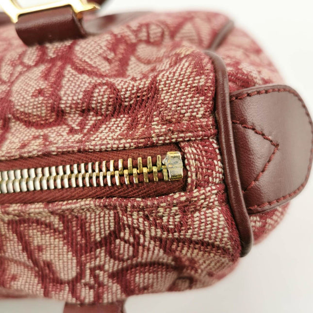 Sold Christian Dior Trotter Boston Cloth Oblique Mini Red Handbag