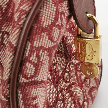Sold Christian Dior Trotter Boston Cloth Oblique Mini Red Handbag