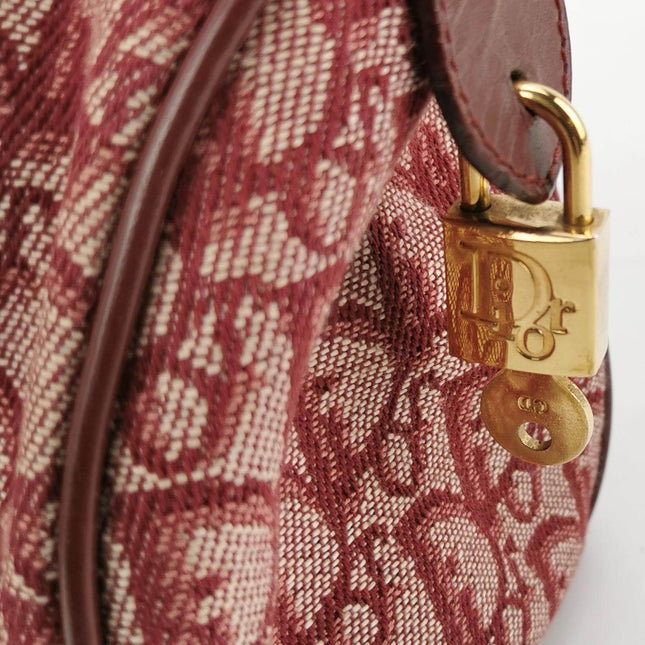 Sold Christian Dior Trotter Boston Cloth Oblique Mini Red Handbag