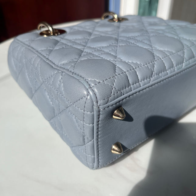 Sold Lady Dior My Abcdior Blue Lambskin Cannage Leather with Strap