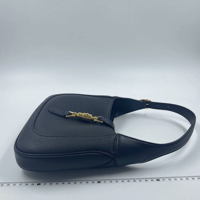 Sold Gucci Jackie 1961 Black Pebbled Leather Bag Small