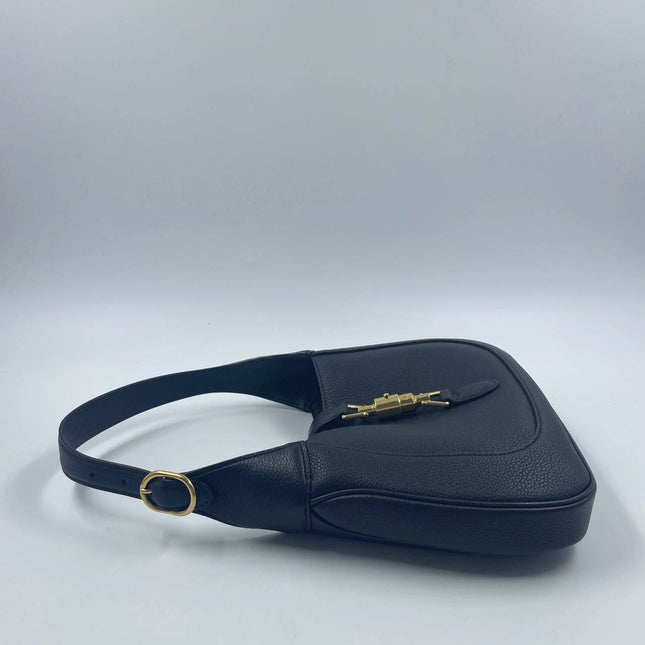 Sold Gucci Jackie 1961 Black Pebbled Leather Bag Small