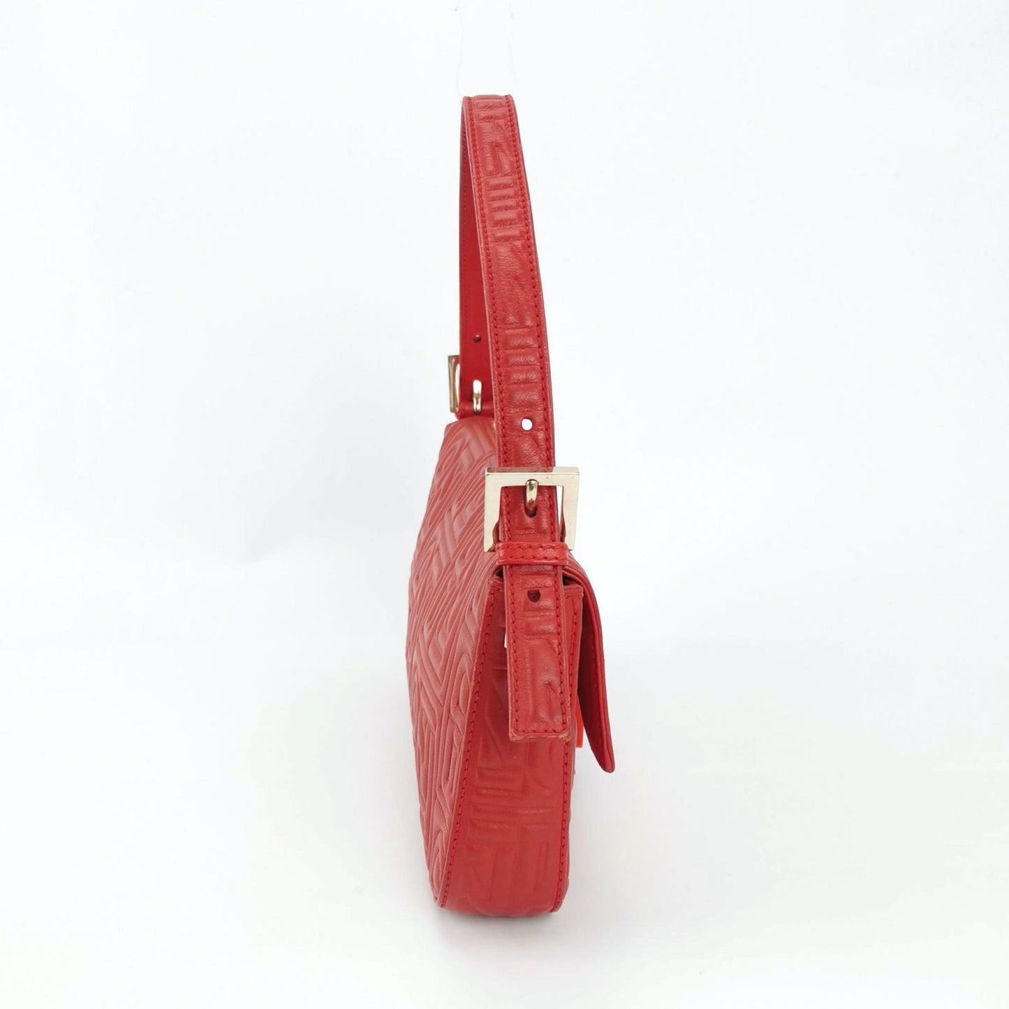 Fendi Baguette 1997 Re-edition 3D Embossed Red Leather Shoulder bag