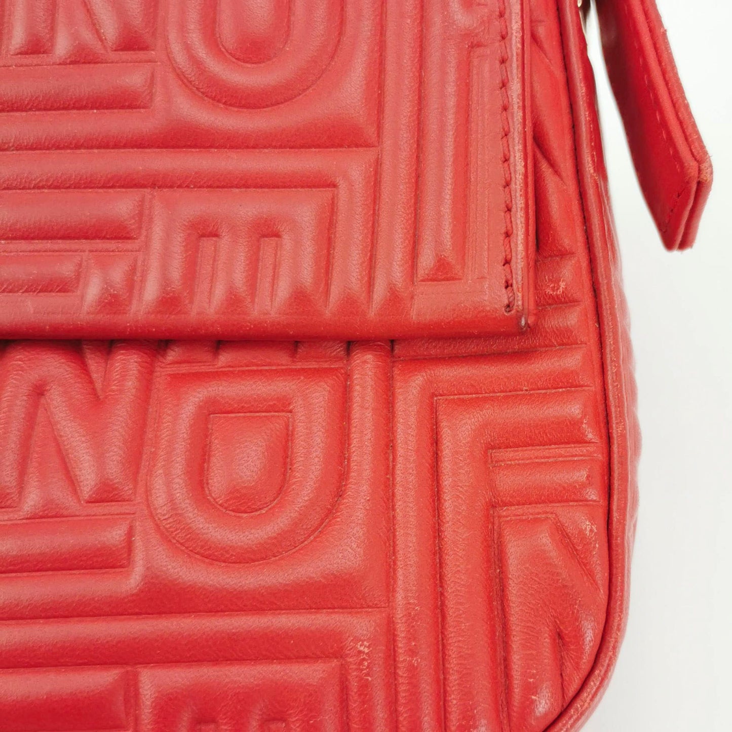 Fendi Baguette 1997 Re-edition 3D Embossed Red Leather Shoulder bag